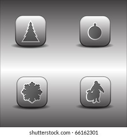 Christmas metallic icons