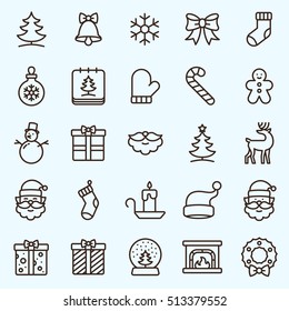 Christmas minimal lime icon set