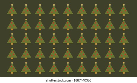 Christmas minimalistic tree with red balls