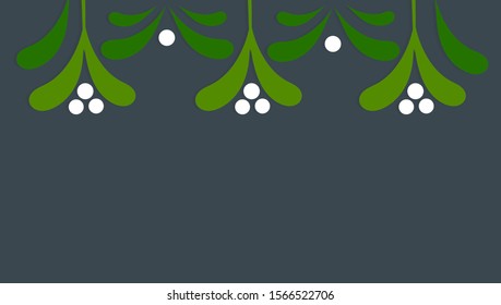 Christmas mistletoe background card. Vector illustration.
