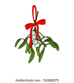 Christmas mistletoe branches for your designs