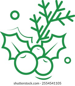 Christmas Mistletoe Decoration Tree Icon