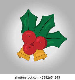 Christmas mistletoe flat vector design