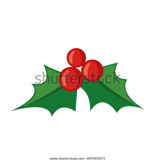 Christmas Mistletoe Icon Flat Style Isolated Stock Vector (Royalty Free ...