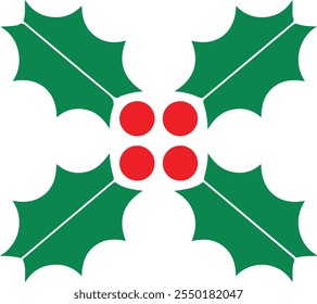 Weihnachtsmistelsymbol mit weißem Hintergrund