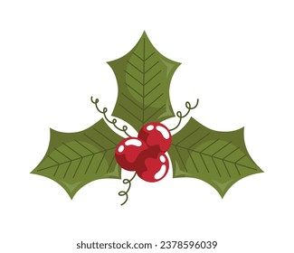 christmas mistletoe illustration isolated design