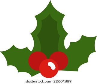 Christmas mistletoe, illustration, vector on a white background.