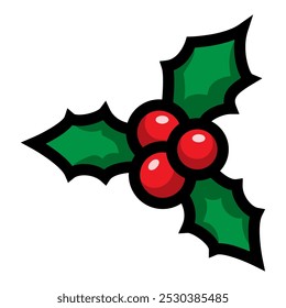 Christmas mistletoe on white background