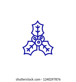 Christmas mistletoe ornament vector icon