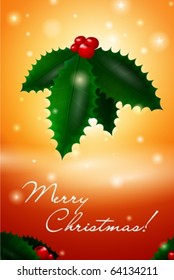 Christmas mistletoe postcard