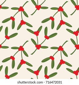 Christmas Mistletoe Seamless Pattern - Great for Christmas and Winter Projects, Wrapping Paper, Backgrounds, Wallpapers.
