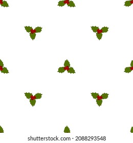 Christmas mistletoe seamless pattern hand drawn vector