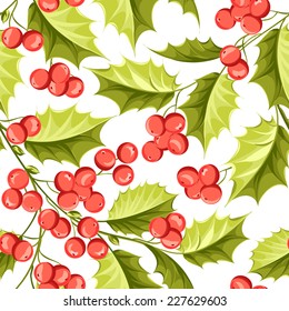 Christmas mistletoe seamless. Vector illustration.