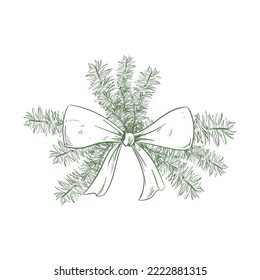 christmas mistletoe silhouette over white