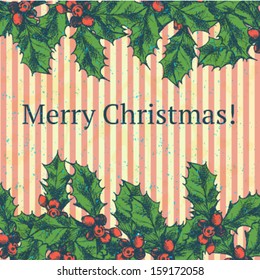 Christmas mistletoe, vector sketch background 