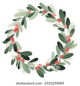 christmas mistletoe wreath for decoration