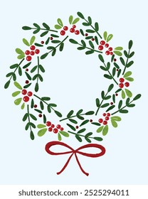 christmas mistletoe wreath for decoration