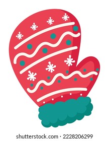 christmas mittal icono plano aislado