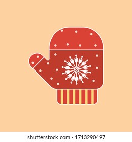 Weihnachtsgeschwollenes Icon flach