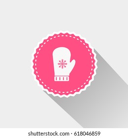 christmas Mitten icon with long shadow