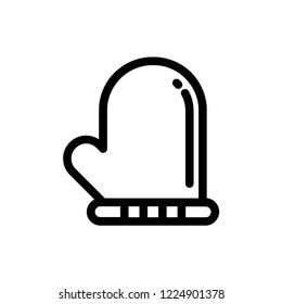 Christmas Mitten Icon Vector
