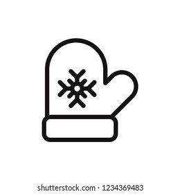 Christmas mitten vector icon
