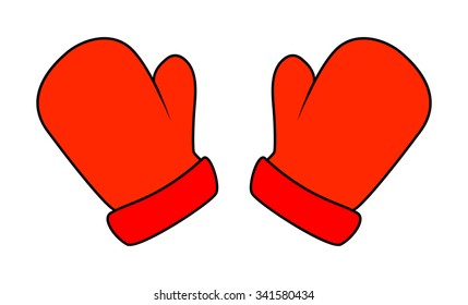 Christmas Mittens Cartoon Gloves Design Icon Stock Vector (Royalty Free ...