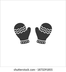 Christmas mittens icon in flat style. Vector