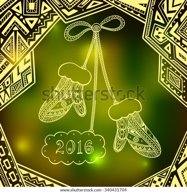 Christmas Mittens Zen Doodle Style On Stock Vector Royalty Free
