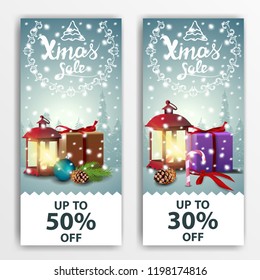 Christmas modern banner with 50% and 30% sale