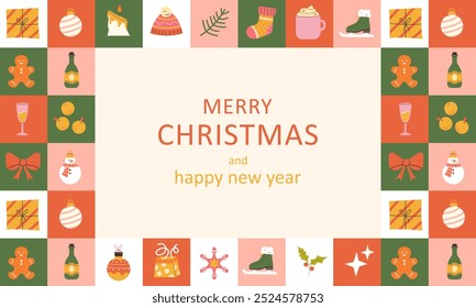 Navidades de fondo geométrico moderno. Fondo minimalista de Vector para carteles, postales