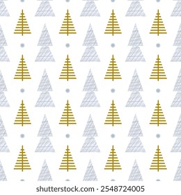 Natal moderno Geometric Background Floresta de inverno. Festivo Natal Embalagem Minimalista. Vetor