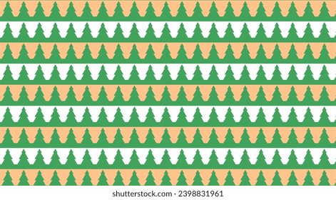 Christmas in modern minimalist geometric style. Colorful illustration in flat vector cartoon style. Christmas tree with geometric pattern.