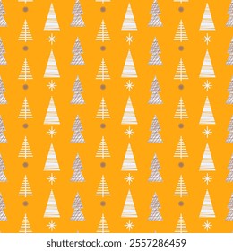 Christmas Modern Pattern. Festive Christmas Winter Forest Packaging. Vector