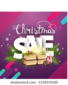 Christmas modern sale banner with Christmas books