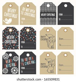 Christmas modern tags collection