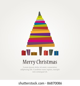 Christmas modern tree and gifts. Vector