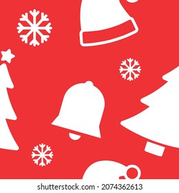 einfarbiges Weihnachtsmuster in roter Farbe (Vektorgrafik)
