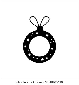 Christmas monogram icon. Vector illustration holiday ornament.  Iisolated on white background. Minimalist style. Logo design.
