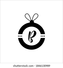 Icono de monograma de Navidad. Ornamento de vacaciones de ilustración vectorial.  Aislado en un fondo blanco. Estilo minimalista. Diseño de logotipo.