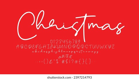 Weihnachten Monoline Cute Script-Schriftart Bestes Alphabet Alphabet Pinselspitze Logotype Schriftart handschriftlich