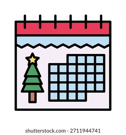 Navidades Mes Calendario Fecha Ilustración vectorial, Icono de estilo relleno