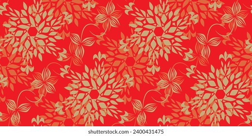 Christmas mood with geometric seamless pattern. Web banner, poster, brochure, background, wallpaper. Holiday season, Contemporary abstract design. Flat vector illustration.