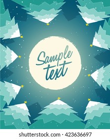 Christmas Moonlight Background : Vector Illustration