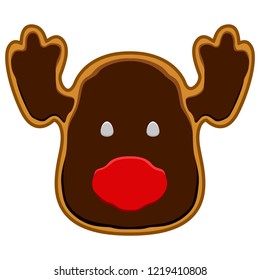 Christmas moose gingerbread cookie. Vector illustration design