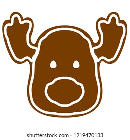 Christmas moose gingerbread cookie. Vector illustration design