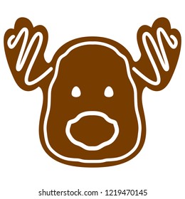 Christmas moose gingerbread cookie. Vector illustration design