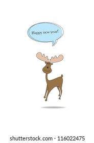 Christmas Moose/deer wishes a happy new year