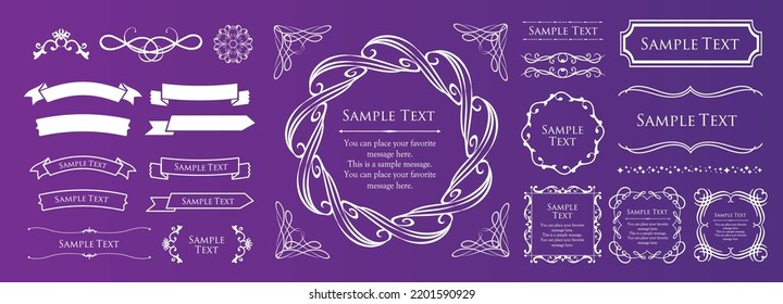 Conjunto de diseño de marcos de motivos de Navidad. Magnífico y elegante material de diseño