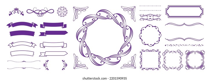 Conjunto de diseño de marcos de motivos de Navidad. Magnífico y elegante material de diseño